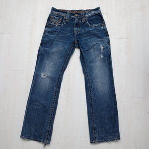 Rock Revival Men's Distressed Boot Cut Jeans 31x31